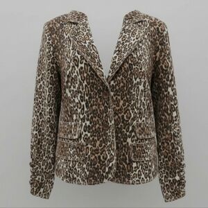 Pam McCoy Leopard Print Leather Jacket/Blazer
